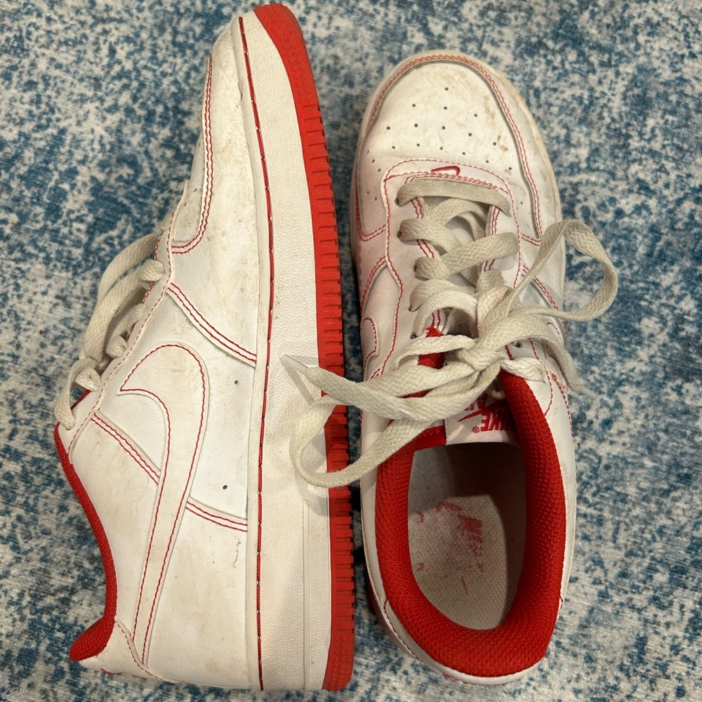 Nike Air Force Ones Red And White